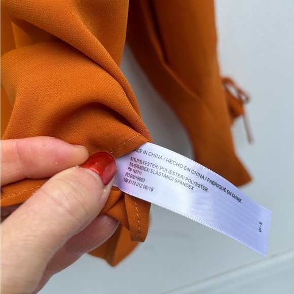 Eloquii blouse sz 20 women’s rust orange long sleeve v neck top dressy classy - Picture 7 of 10